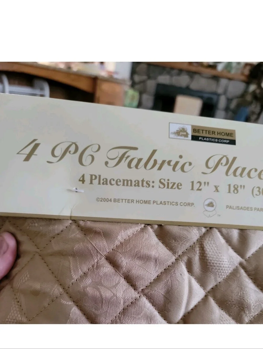 4 Better Homes Plastic Corp. Quilted Tan Placemats 12